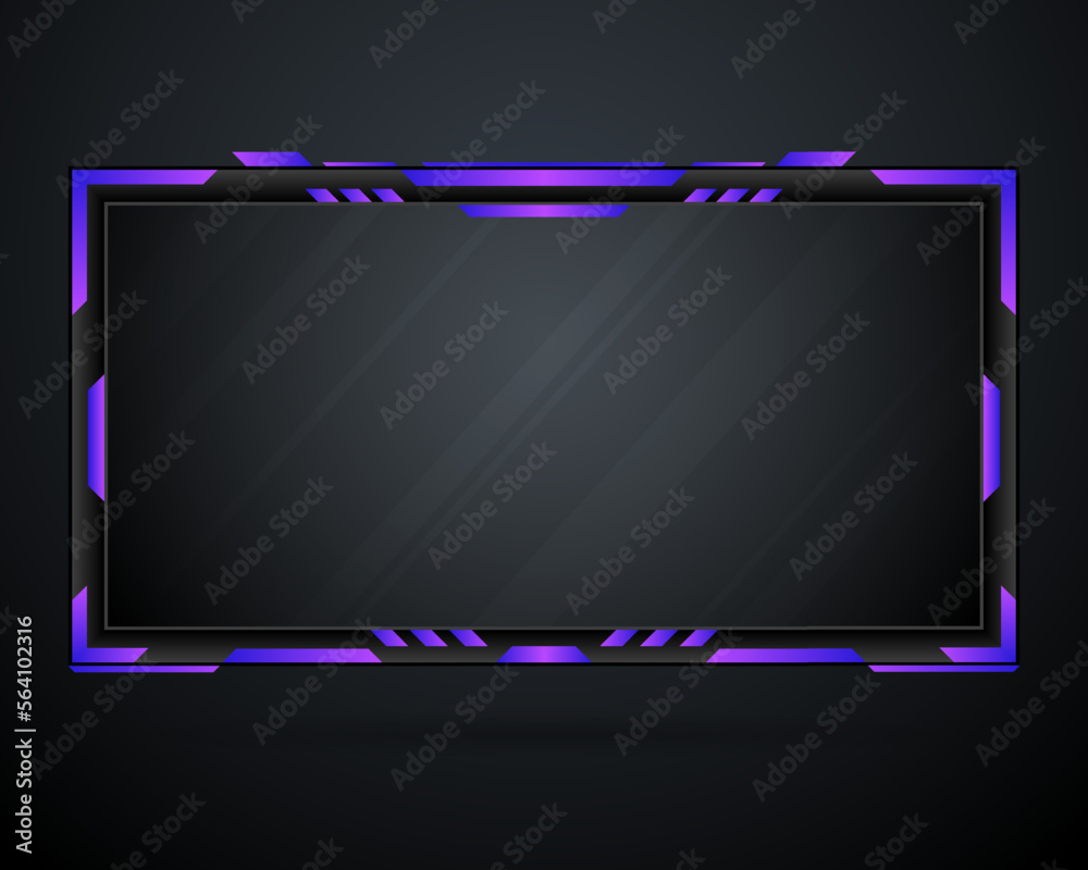 Black and blue live stream overlay gui screen panel for video streaming ...