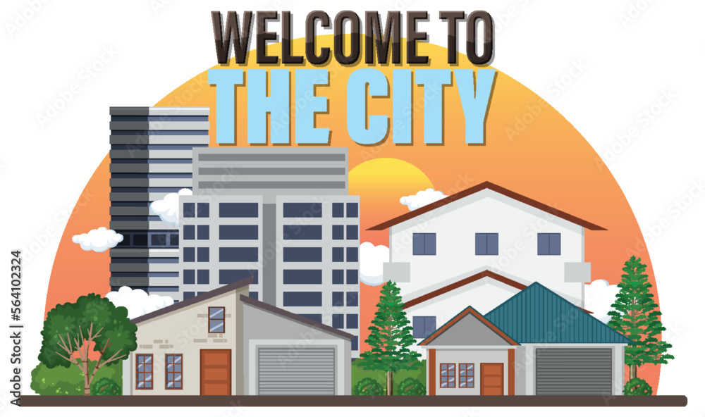 Welcome to the city vector