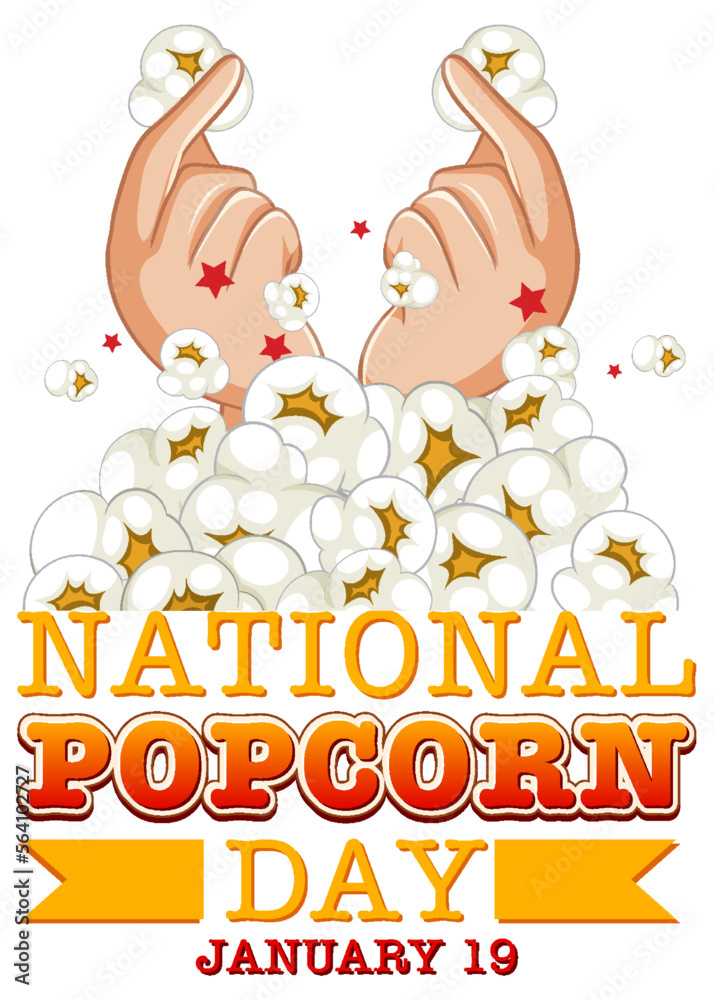 National Popcorn Day Logo Banner National Popcorn Day Logo Banner