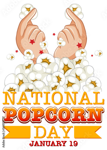 National Popcorn Day Logo Banner