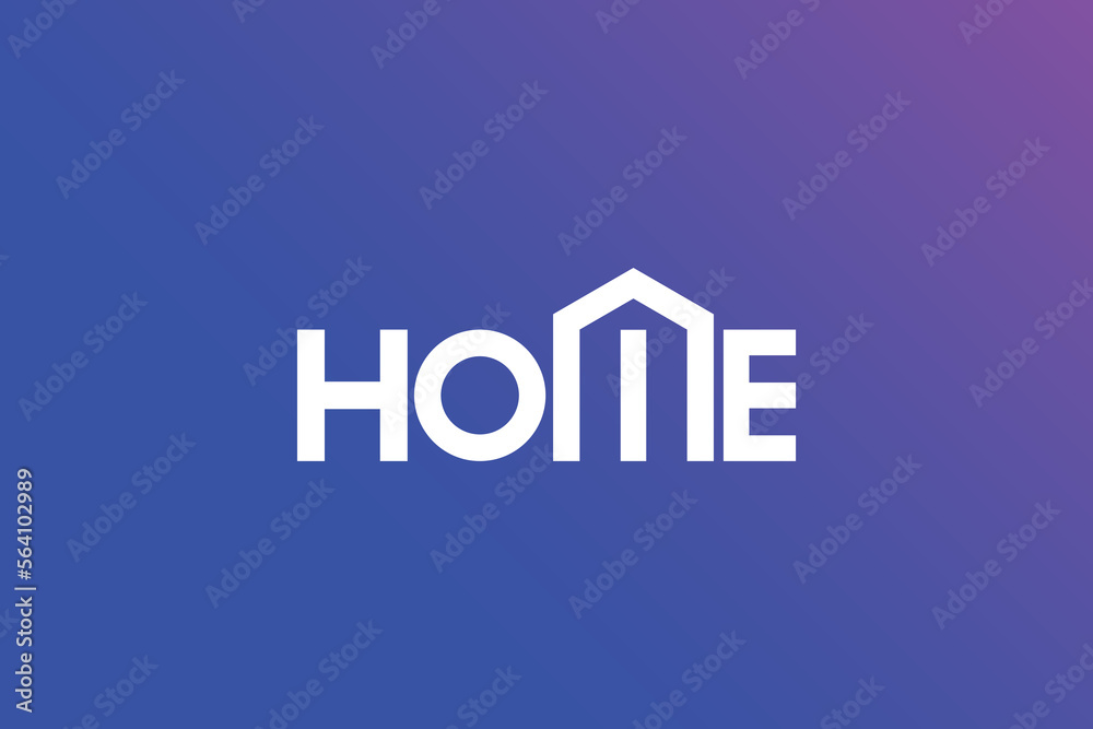 Creative and professional initial letter home logo design template on blue background