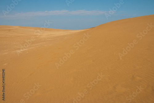 The Tottori sand dune is an elevation  hill  formed by wind-blown sand.Tottori sand dune  Totori Sakyu   Japan