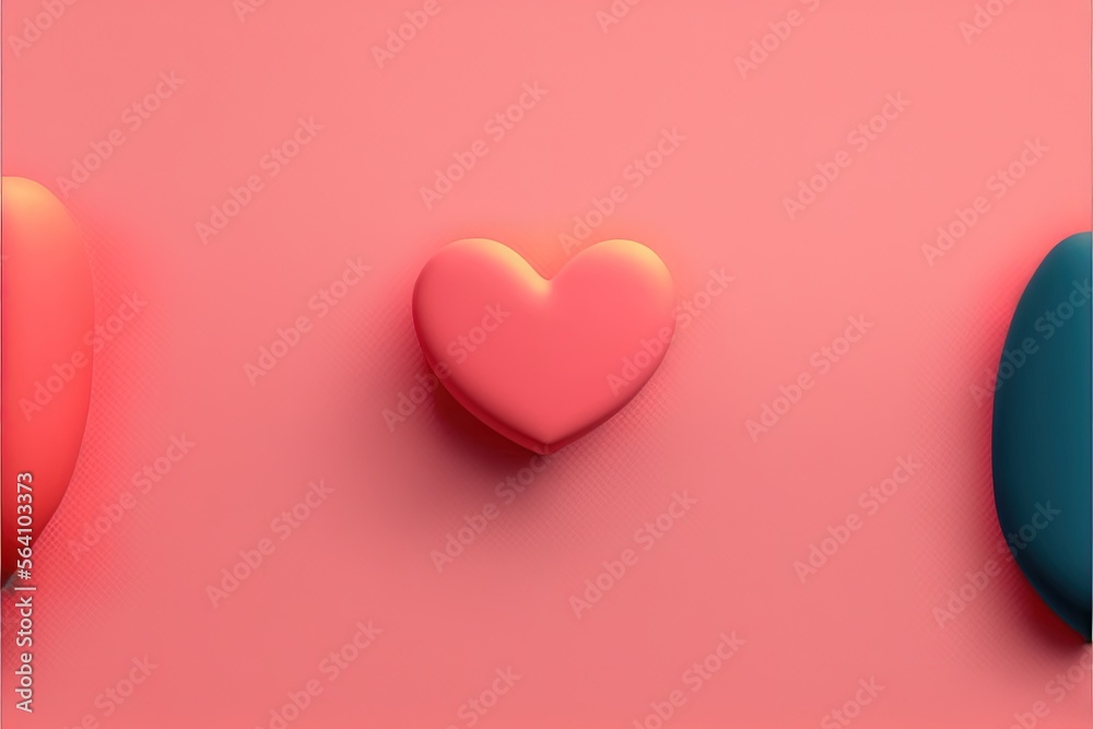 Several hearts made in origami on a background of the same color. Valentine's Gift Concept,
