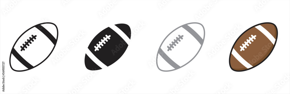 American football ball icon. Rugby ball icon simple style. Rugby ball icon sign and symbol transparent background. Vector illustration. American football ball icon. Rugby ball icon simple style. Rugby ball icon sign and symbol transparent background. Vector illustration.