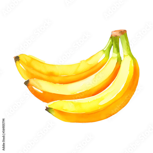banana digital drawing with watercolor style illustration