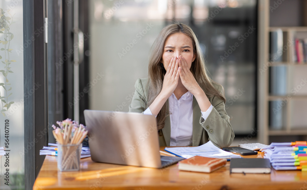 Asian Young women work at workplace office, made the See No Evil, Hear No Evil, Speak No Evil poses. Asian Young women work at workplace office, made the See No Evil, Hear No Evil, Speak No Evil poses.