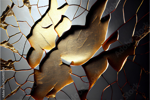 cracked golden and white su...