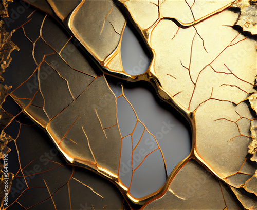 Golden cracked filigree abs...