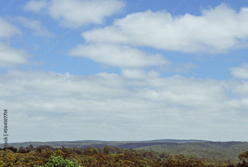 Fototapeta premium blue sky and clouds over the mountains