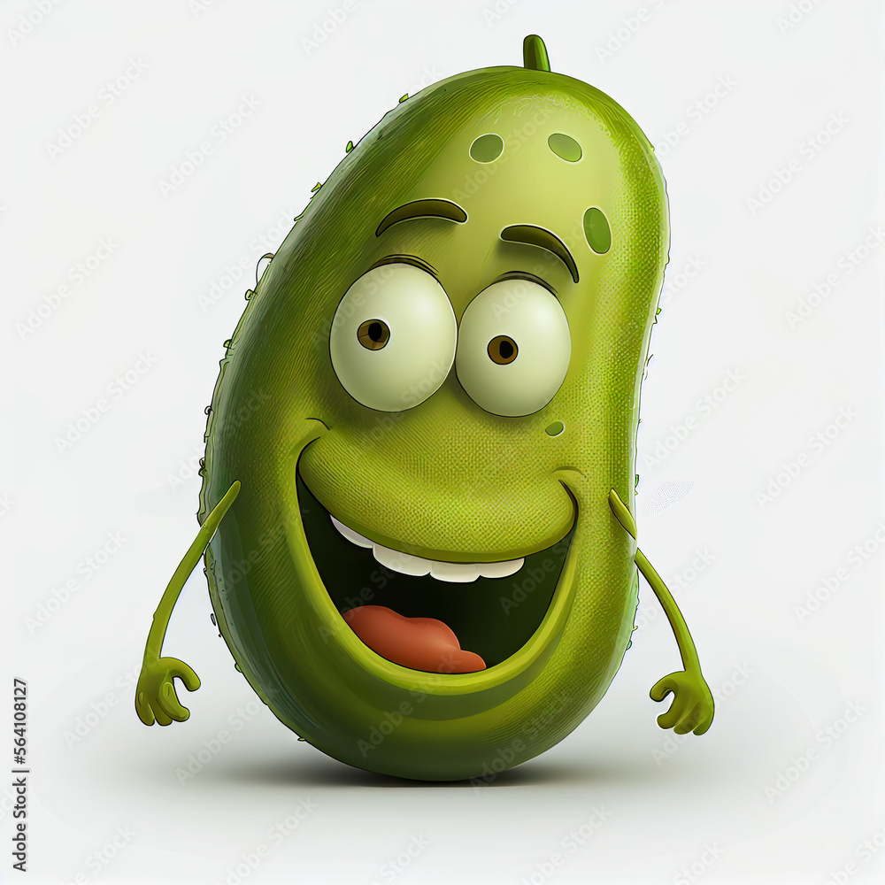 happy smiling dill pickle cartoon character Stock Illustration Adobe