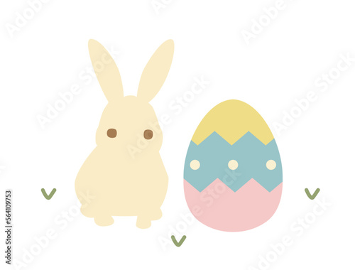 ウサギとイースターエッグをイメージしたイラスト
