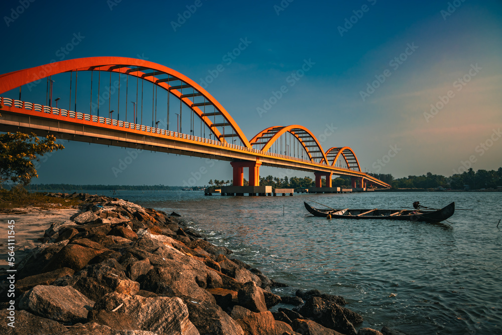 Fototapeta premium Valiyazheekkal Bridge, Kerala, South India.