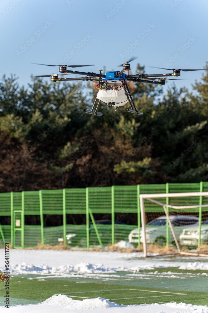 Fototapeta premium Drone Flying in the Sky Control Drone