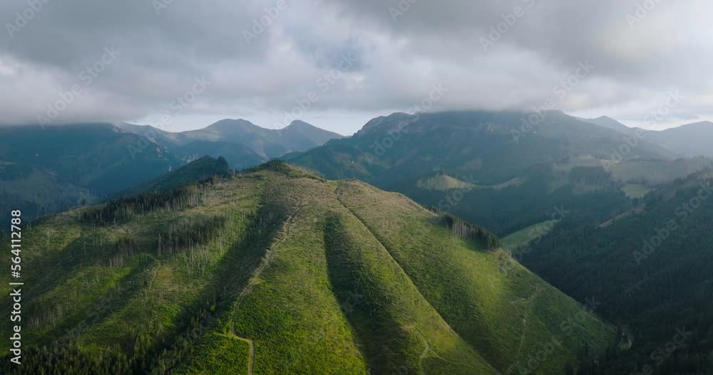 Beautiful mountain landscape in summer, cloudy sky, forest and rocks. Zakopane Beautiful mountain landscape in summer, cloudy sky, forest and rocks. Zakopane