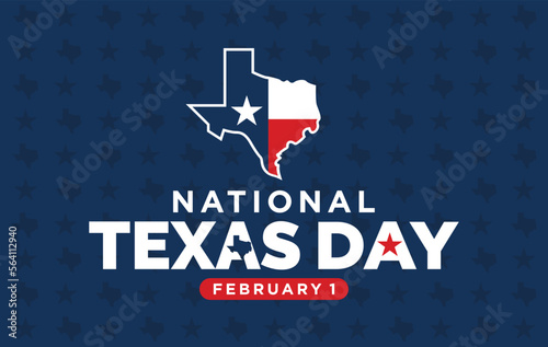 National Texas Day. February 1. Vector Illustration.