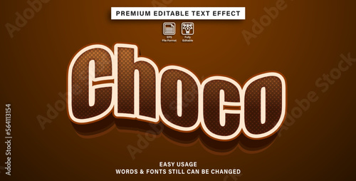 editable text effect choco
