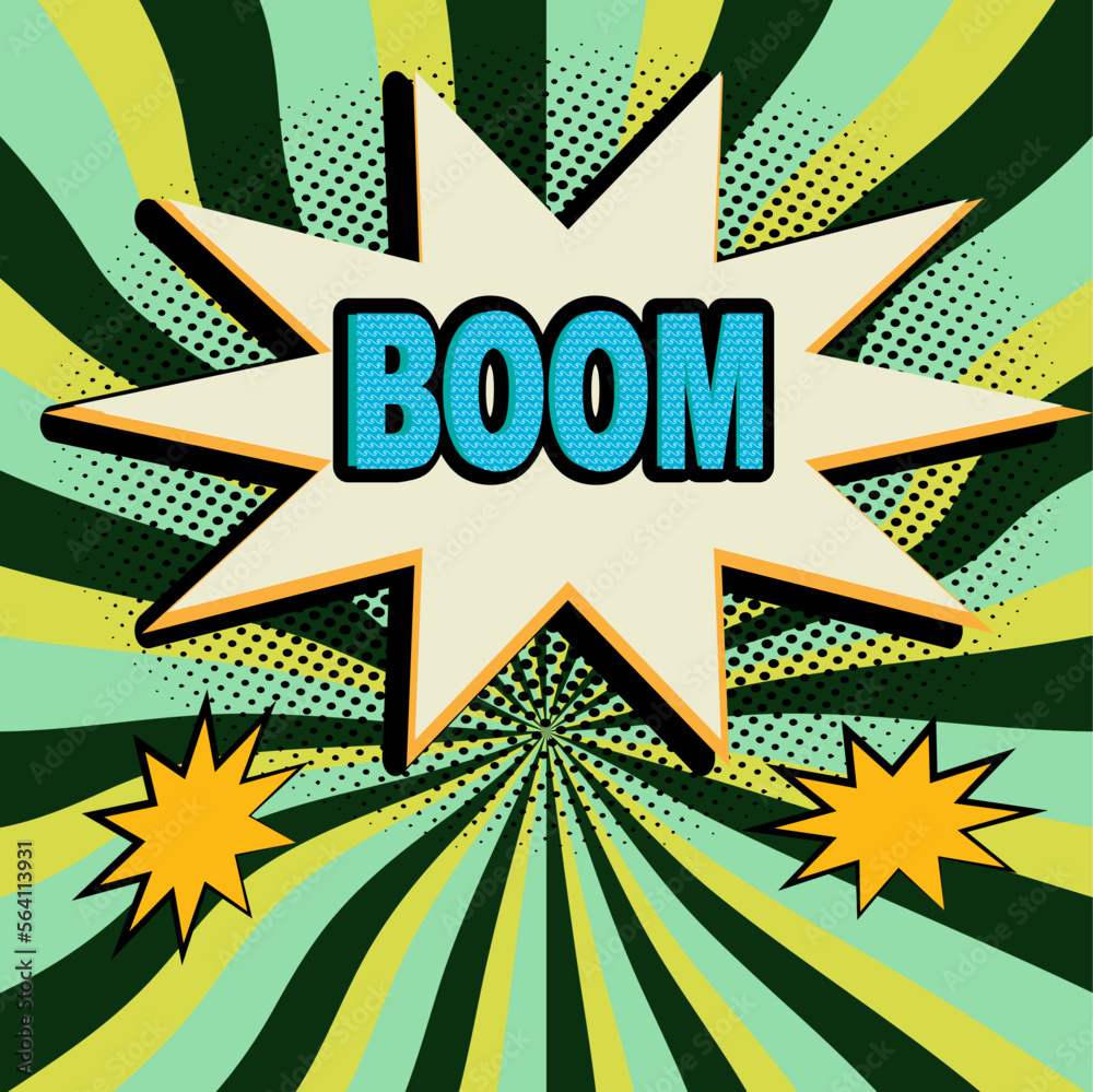 Boom word pop art retro vector illustration. Comic book style imitation Boom word pop art retro vector illustration. Comic book style imitation