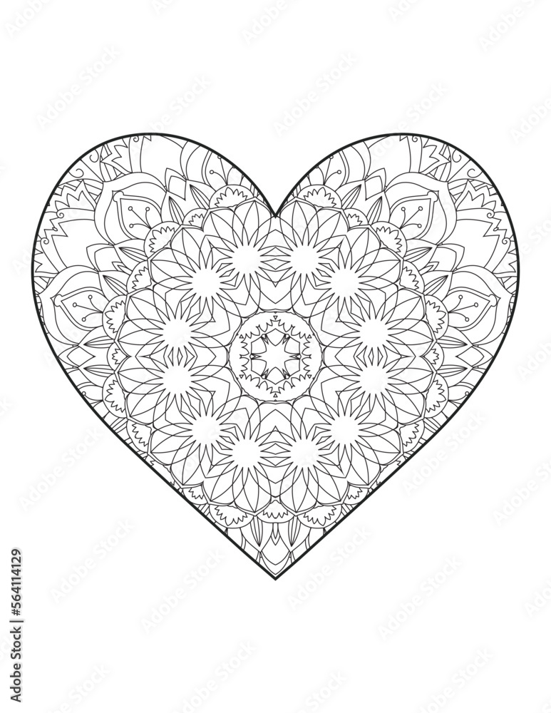Love background. Love heart. Page for coloring book, greeting card. Pattern for Valentine day. heart. heart vector. love symbol vector. floral heart acanthus leaf pattern.  Card with a heart.