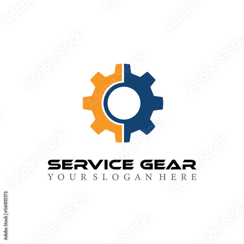 modern gear service logo, icon, symbol, vector illustration