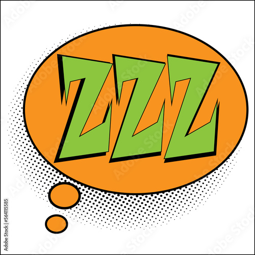 Zzz word pop art retro vector illustration. Isolated image on white background. Comic book style imitation