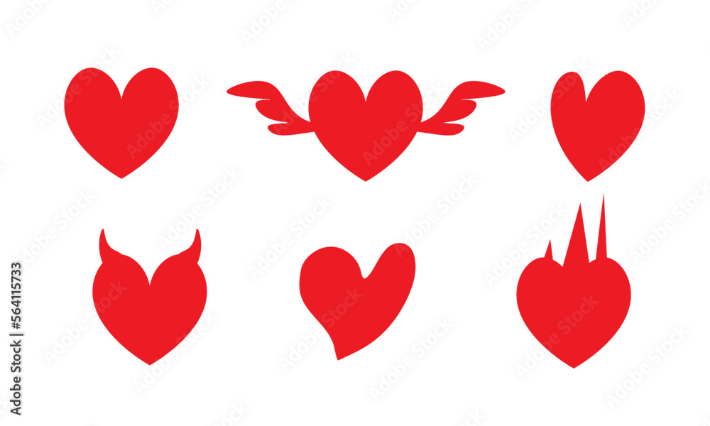 Valentines day, isolated illustration. Heart sign