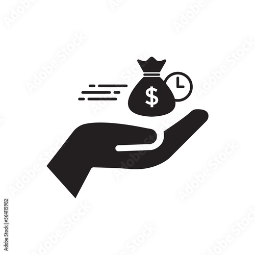 fast money icon, finance thin line symbol for web and mobile phone on white background