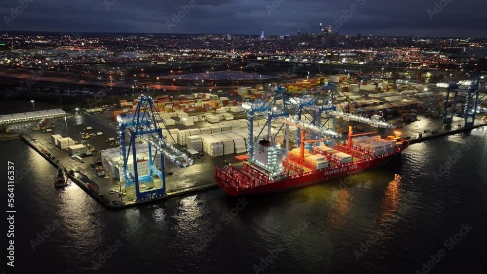 Aerial View of Port of Philadelphia at Night
Aerial View of Port of Philadelphia at Night