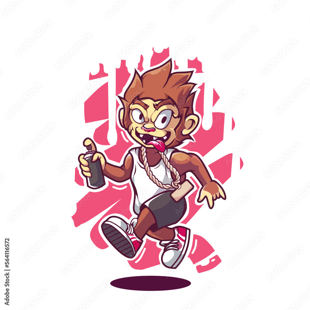 Illustration vector graohic of monkey graffiti Illustration vector graohic of monkey graffiti