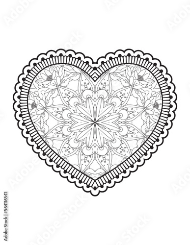 Love background. Love heart. Page for coloring book, greeting card. Pattern for Valentine day. heart. heart vector. love symbol vector. floral heart acanthus leaf pattern. Card with a heart.