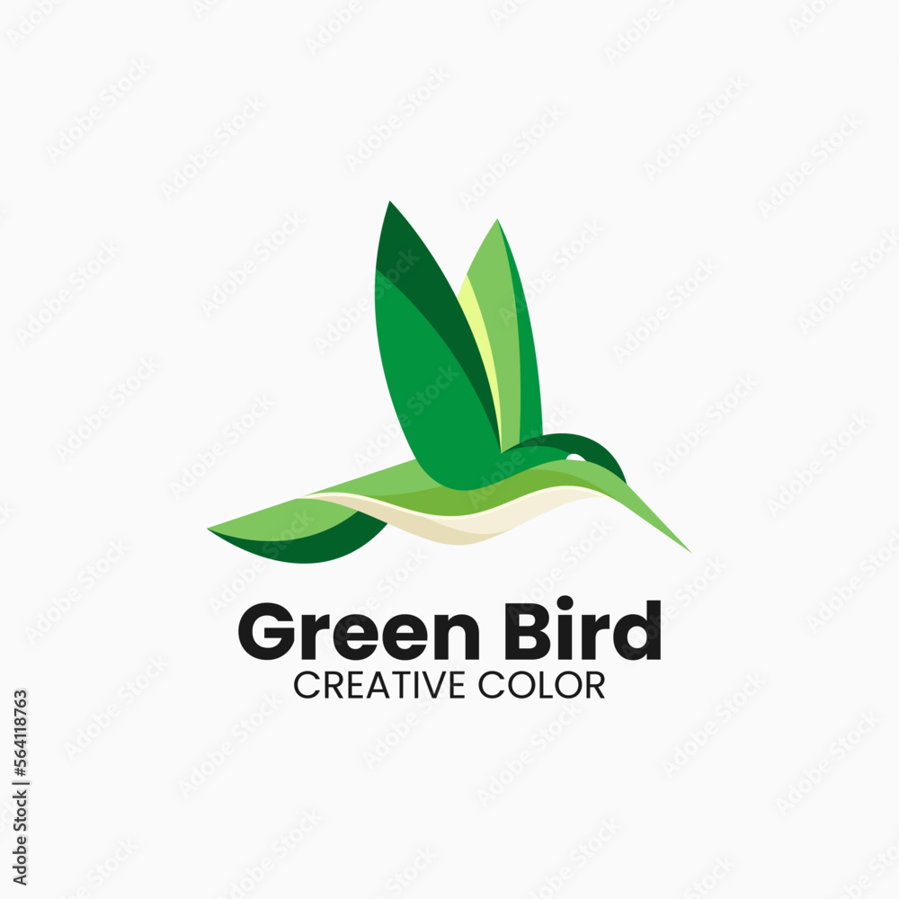 Fototapeta premium Vector Logo Illustration Humming Bird Simple Mascot Style
