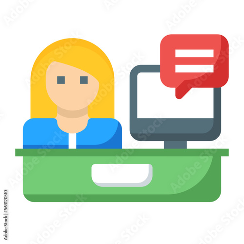 Interview flat icon
