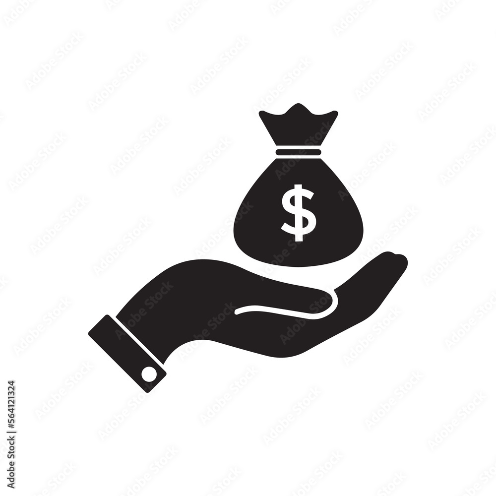Money in hand icon, Money in hand sign and symbol vector Money in hand icon, Money in hand sign and symbol vector