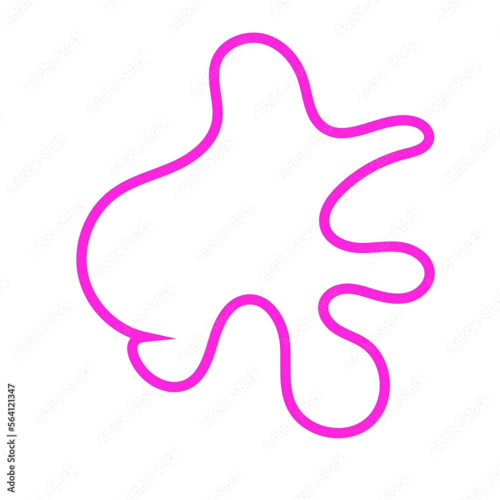 Pink Abstract Shape Squiggly Line Pink Abstract Shape Squiggly Line