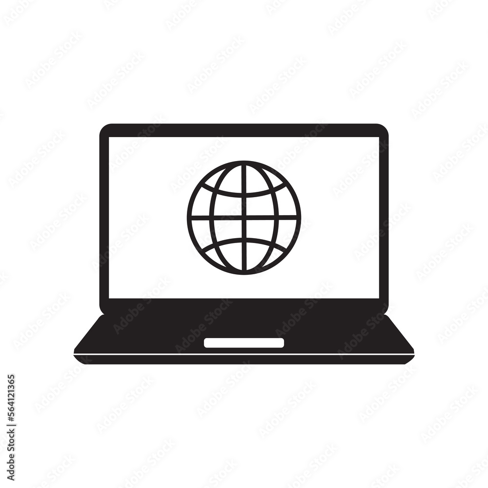 laptop - internet icon vector laptop - internet icon vector