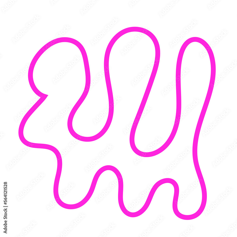 Pink Abstract Shape Squiggly Line Pink Abstract Shape Squiggly Line