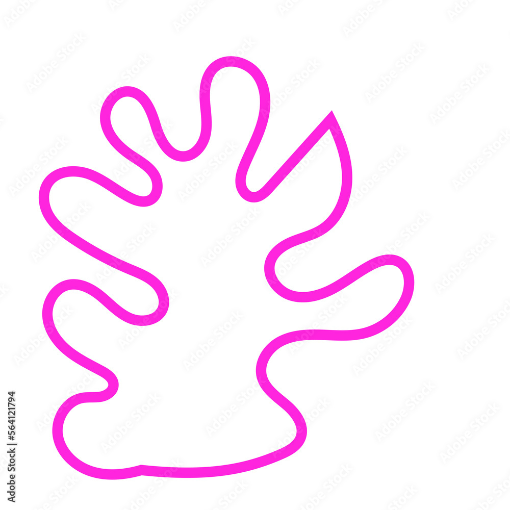 Obraz premium Pink Abstract Shape Squiggly Line
