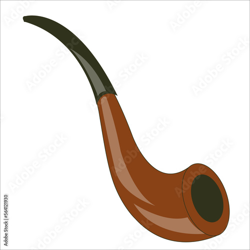 brown smoking pipe vector illustration