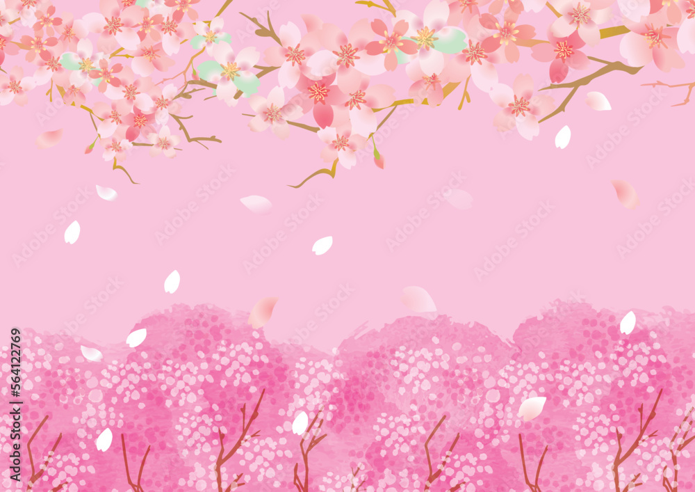 桜 優しい春の背景イラスト 桜 優しい春の背景イラスト