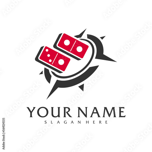 Compass Domino logo vector template, Creative Domino logo design concepts