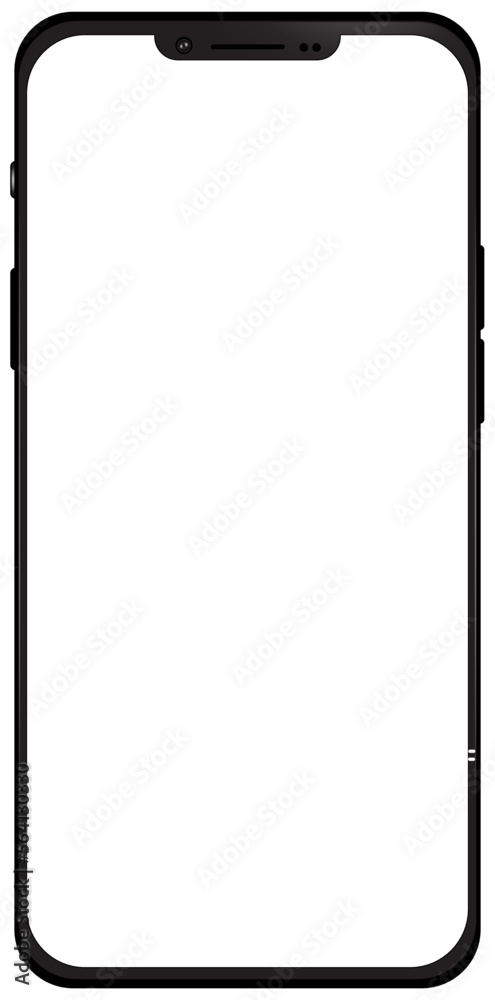 Mobile phone new design mockup. Smartphone with transparent screen view isolated on white screen. vector illustration. Mobile phone new design mockup. Smartphone with transparent screen view isolated on white screen. vector illustration.
