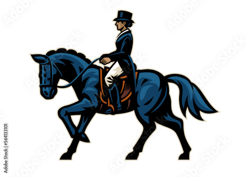 Women Equestrian Horse Rider Mascot © bazzier