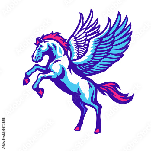 Standing Pegasus Horse Spreading the Wings