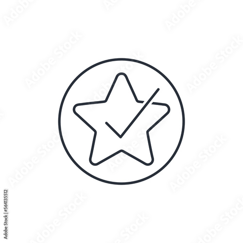 Free Download Star and confirmation. Proven achievement. Vector linear icon isolated on white background - GFXLoad