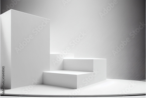 Empty white Podium for advertising and mock-up for your commercial. generative ai