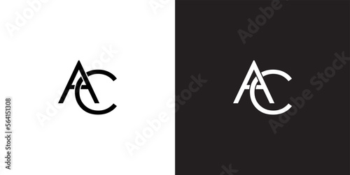 logo design with ac letters on negative background
