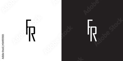 logo design with fr letters on negative background © selim