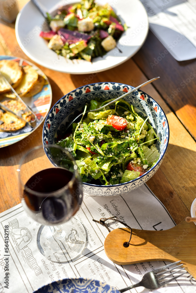 salad with greens and vegetables salad with greens and vegetables