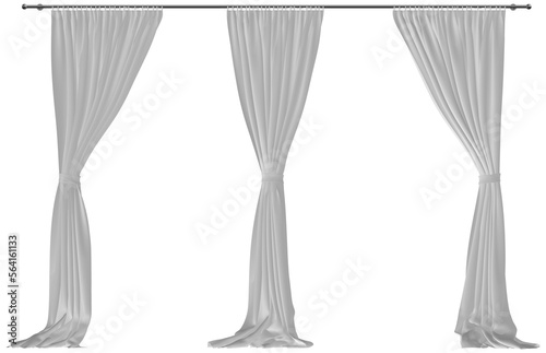 curtain white satin fabric window arch viz hq cutout