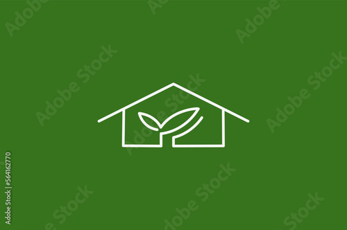 Illustration vector graphic of green house line art