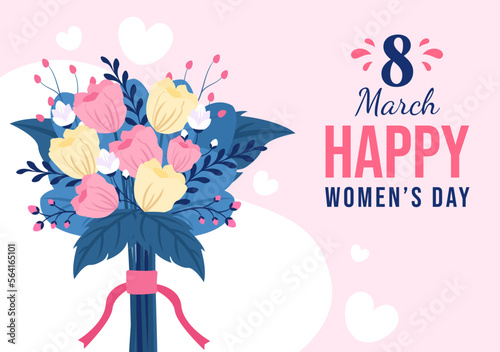 International Women's Day on March 8 Illustration to Celebrate the Achievements of Women in Flat Cartoon Hand Drawn Landing Page Templates